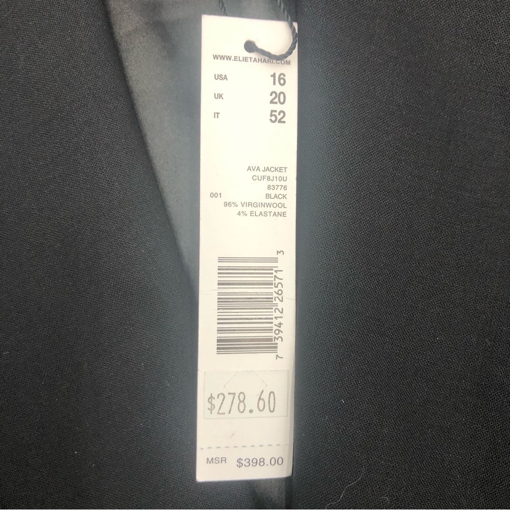 ELIE TAHARI NWT Virgin Wool Black Blazer - Picture 9 of 12